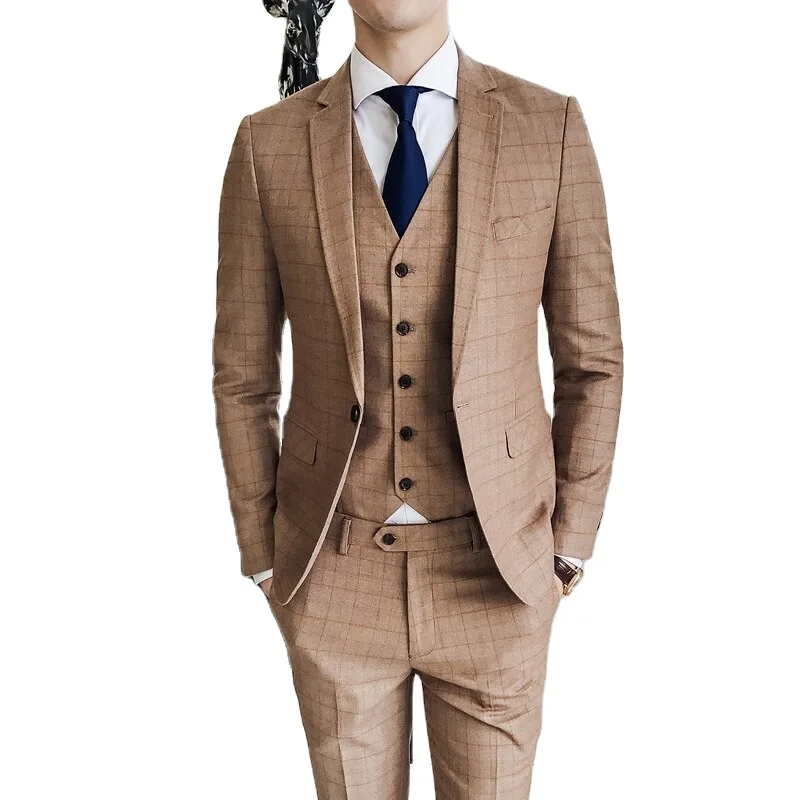 High Quality 100%  made in Pakistan 2021 formal wedding blazer 3 piece Tuxedo suits set for men Hand Made