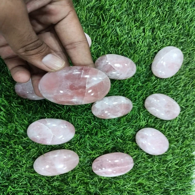 Buy High Quality Rose Quartz Palmstone Crystal Rose | Balancing | Spiritual Energy | Ethical Healing Buy From Orgone Export