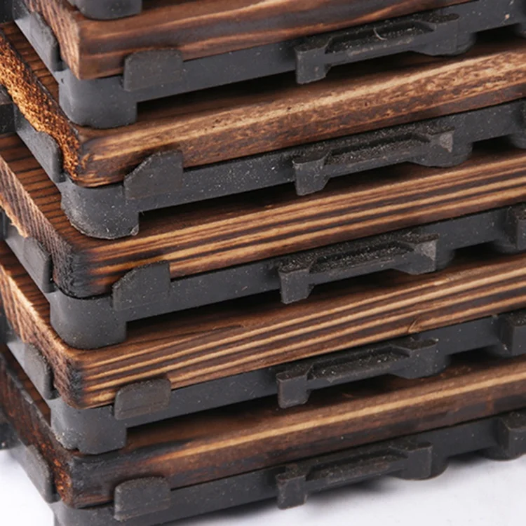 HH Flooring Composite Decking Tiles, Weather Resistant Wood Plastic Engineered Flooring