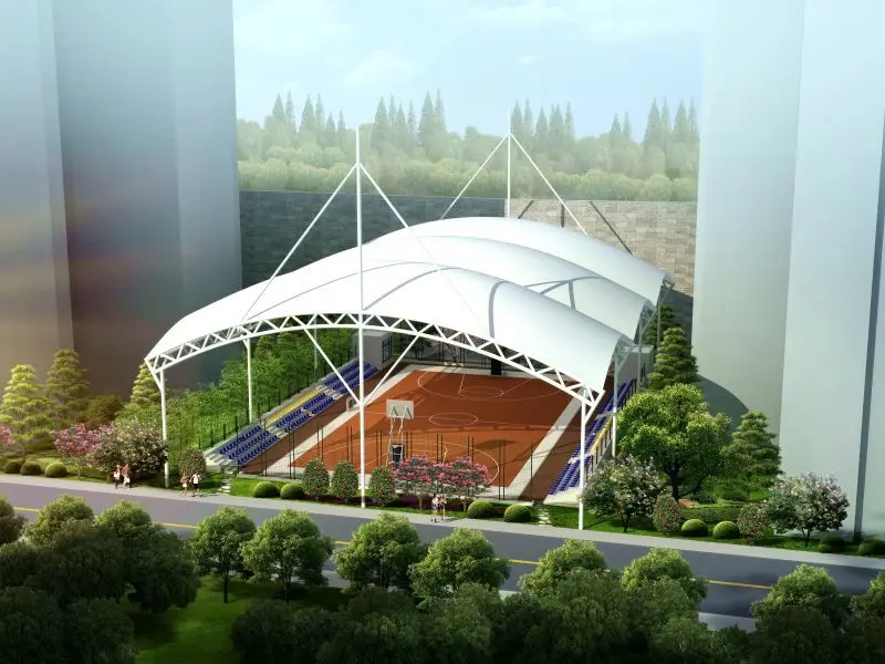 Football field membrane structure stands/ The stadium membrane structure