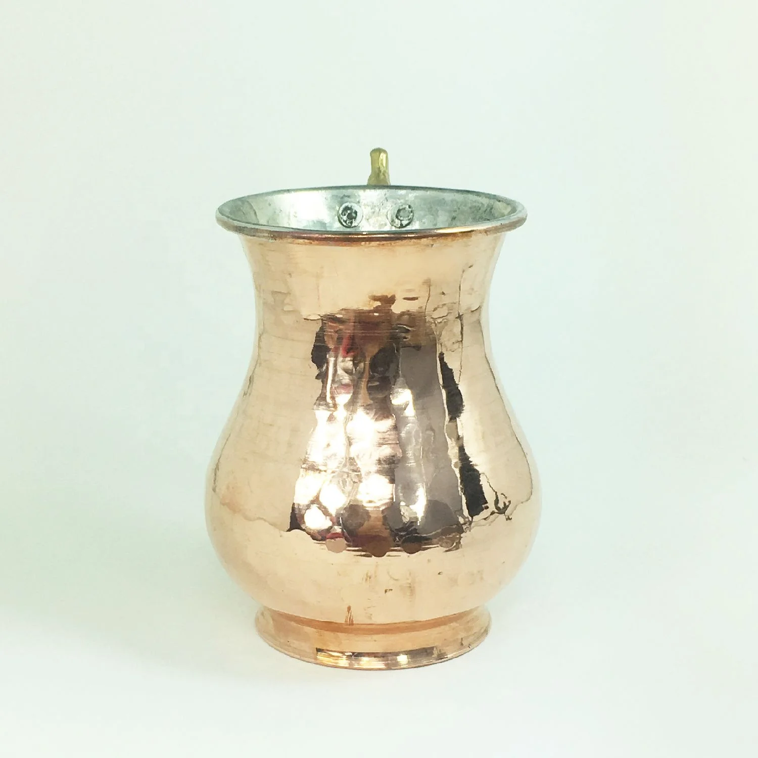 Hand Hammered Copper Pitcher for Beverage, Ayran, Drinkware,Authentic Design, Durable, Drink Cup Outdoor and Camping Activities