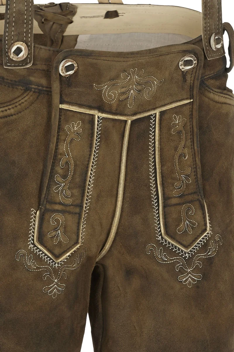 New Bavarian custom Lederhosen Knee Long Custom Embroidered Cow Suede Leather Made Men Lederhosen
