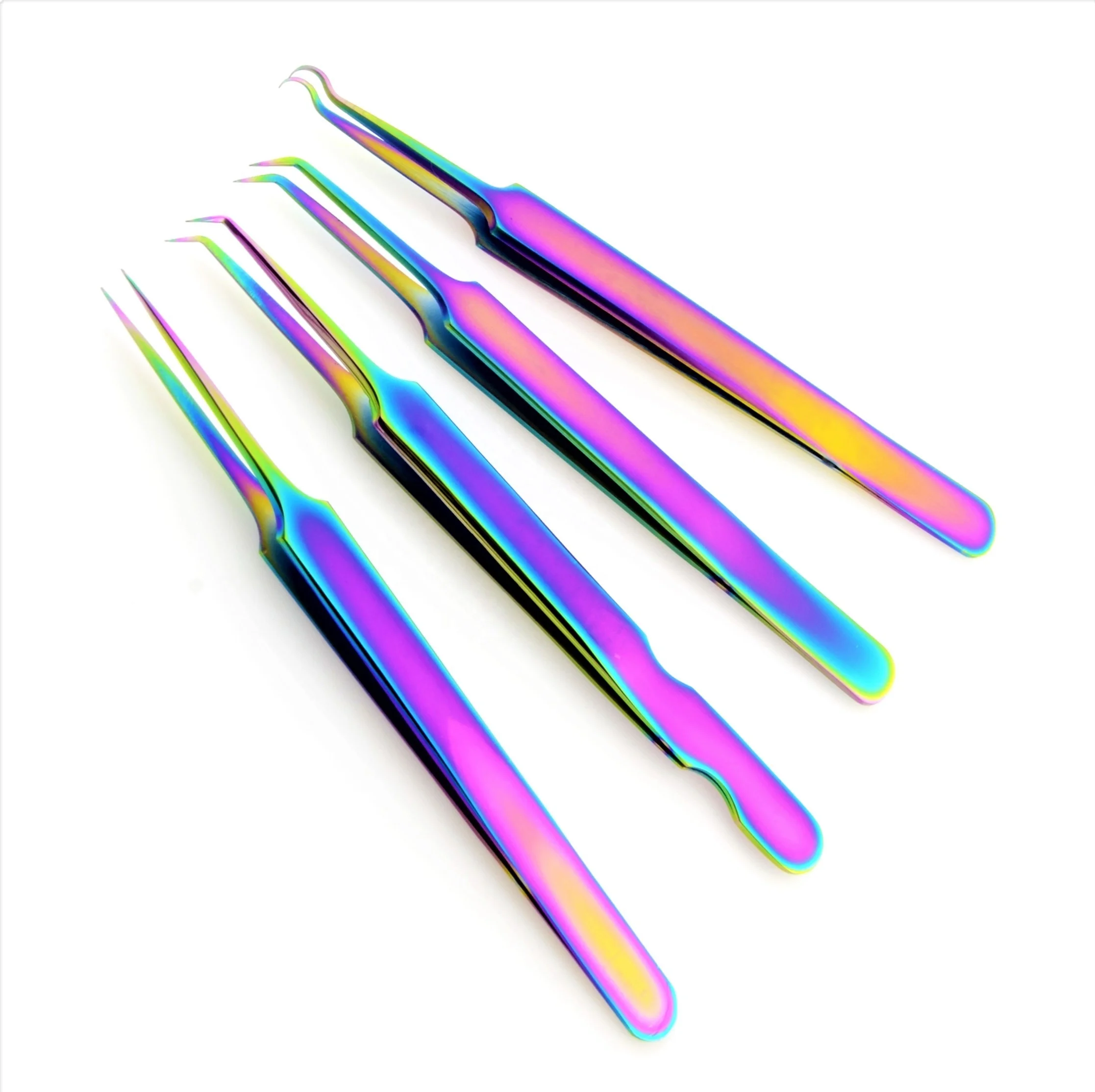 Stainless Steel Blackhead Remover Tweezers 45 Degree Straight Blemish Extractor Tool for Acne Pimples Whiteheads