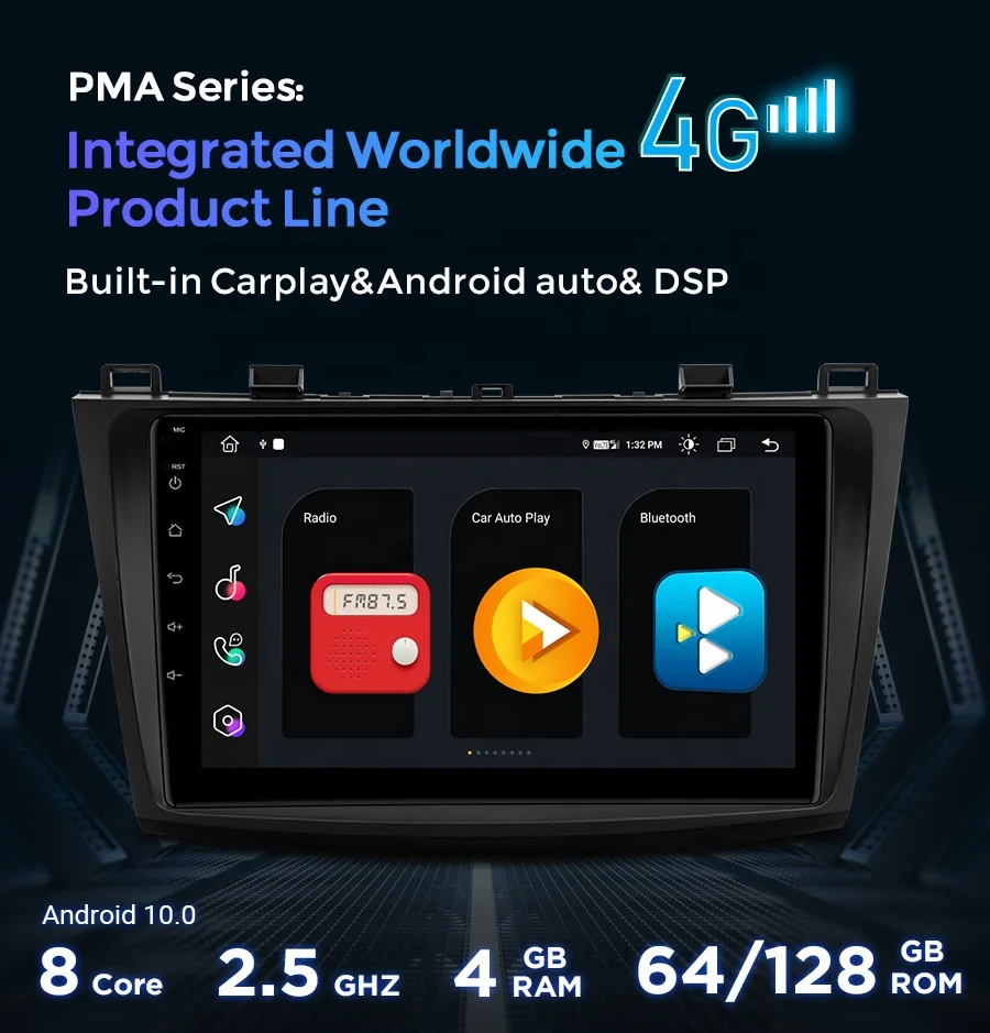 Universal Fit OEM 8259 9 inch Car Stereo Player with GPS Navigation Instant Rear Camera Support 1920*1080 AHD Camera