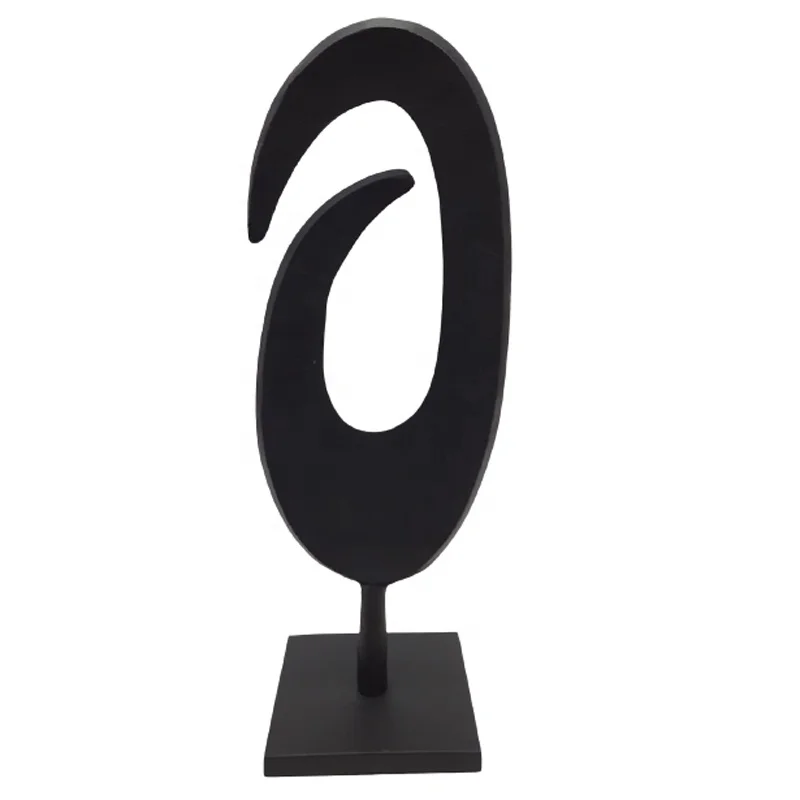 Modern Design Dead Matt Black PC Finished Aluminum And Iron Metal Decorative Abstract Sculpture For Home Decor