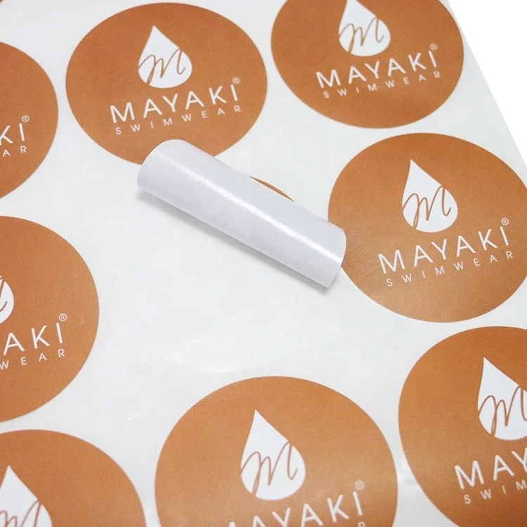 Custom Printed Circle Round Vinyl Adhesive Logo Label Sticker Printing, Synthetic Paper Flat Sheet Bottle Label Sticke