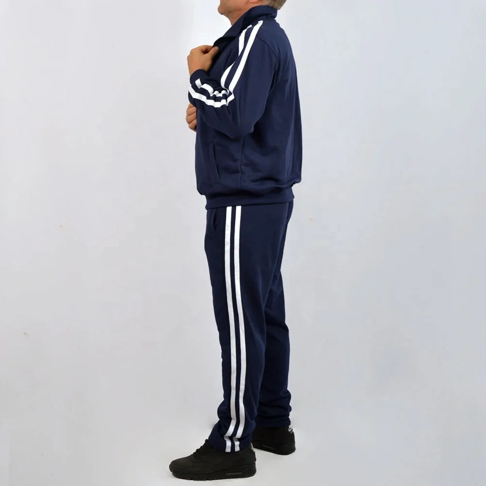 Made of High Quality Style Tracksuit Men Jogger Tracksuit Back Tracksuit with White Stripes