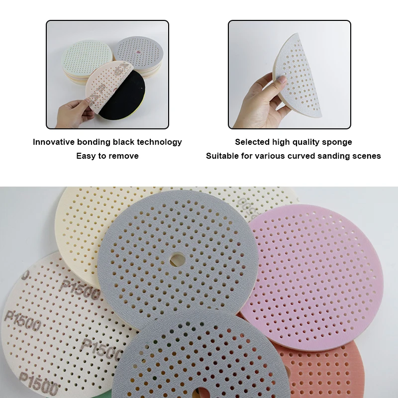 Super Soft Foam Sanding Disc Waterproof Wet or Dry Silicon Carbide Grain Sponge Sanding for Gentle Sanding and Polishing
