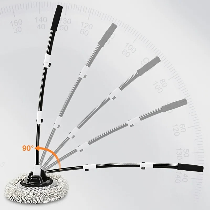 All-in-One Microfiber Car Wash Kit Ergonomic Long-Handled Mop Brush Mitt & Sponge for Easy Scratch-Free Cleaning