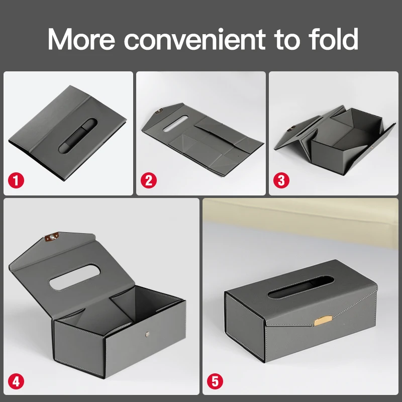 modern leather tissue box holders napkin dispenser for restaurant rectangular  napkin holder tissue box foldable Cover Holder