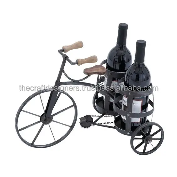 India Craft Human Arts Wine Bottle And Holder Decorative Anti Slip Display Metal Iron Wire Beer Bottle Stand Single Piece
