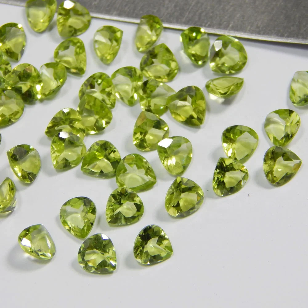 Natural Peridot Heart Faceted 4 mm and 5 mm Loose gemstone Gemstone For Jewelry