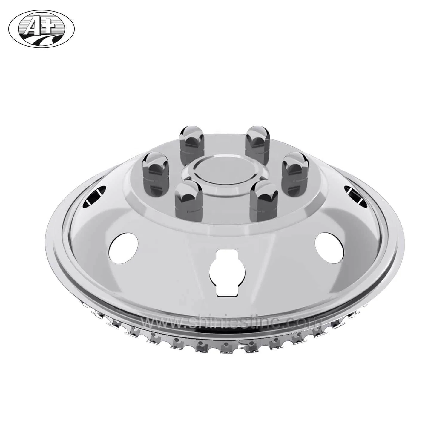 Snap-On 16 Inch Stainless Steel Wheel Covers for European Trucks and Buses