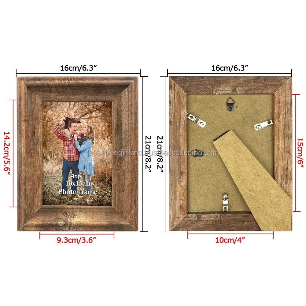 Деревянная фоторамка для стола с отделкой из натурального дерева простой дизайн Прямоугольная форма украшения дома оптовая цена