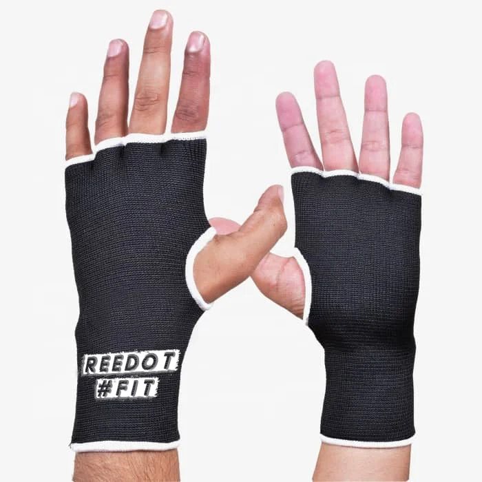 Boxing Hand Wraps Inner Gloves Men Women, Half Finger Elasticated Bandages, Under Mitts Fist Protection, Muay Thai, Kickboxing,