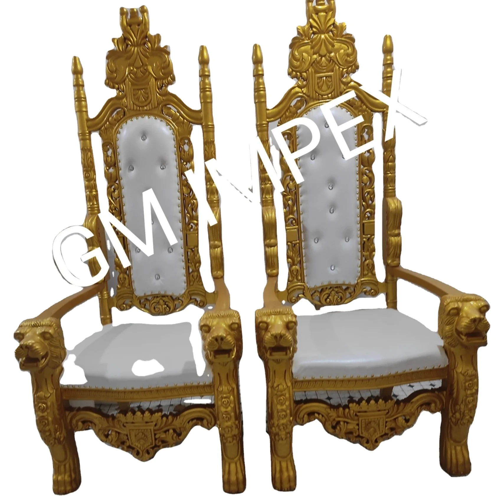 White Back King Throne Chair Antique Throne Chairs on Sale LG20170808-10 Hot Sale Wedding Party Hotel Furniture Solid Wood
