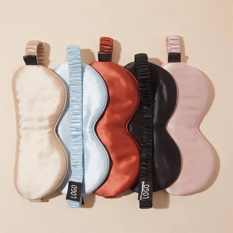 wholesale custom embroidery gift box 100% pure mulberry silk sleep eyemask silk eye masks with sleeping