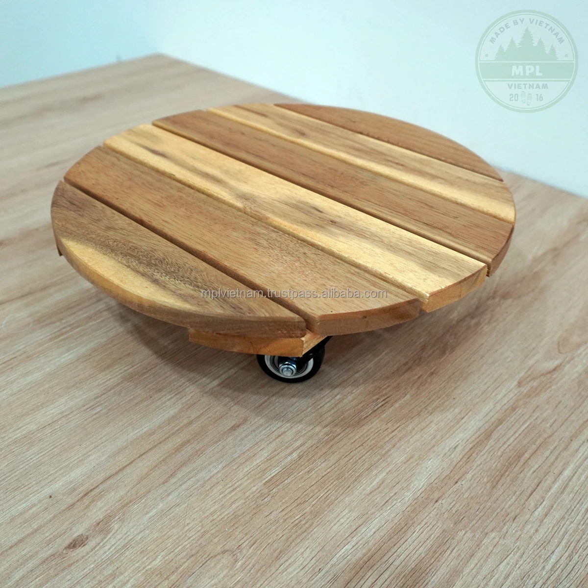 Сверхмощный 12-дюймовый набор для растений из акации 2 круглых тележек с запираемыми колесиками украшения дома