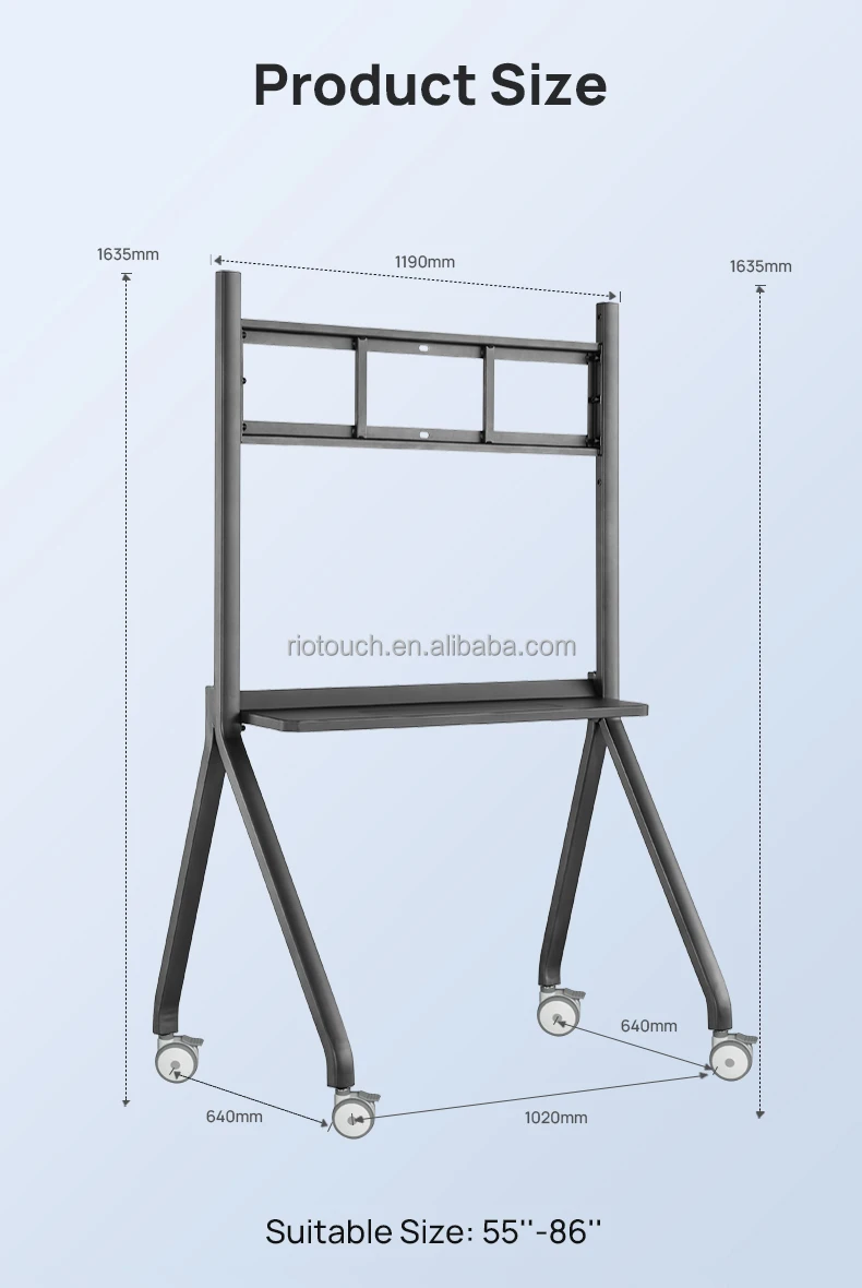 55-86 Inch Multi Touch Screen Stands Display Portable Metal Holder  Mount Stand Bracket Interactive Flat Panel Holder