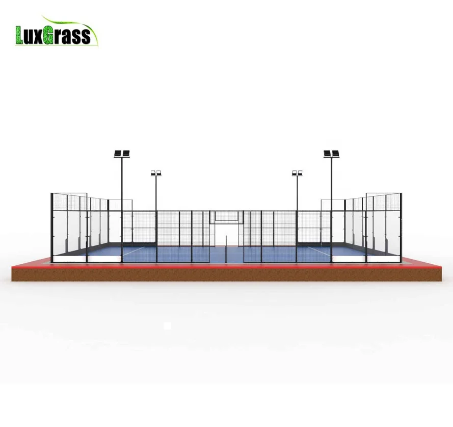 LUX 10x20m professional classic padel court good quality outdoor paddle court with artificial padel tennis grass