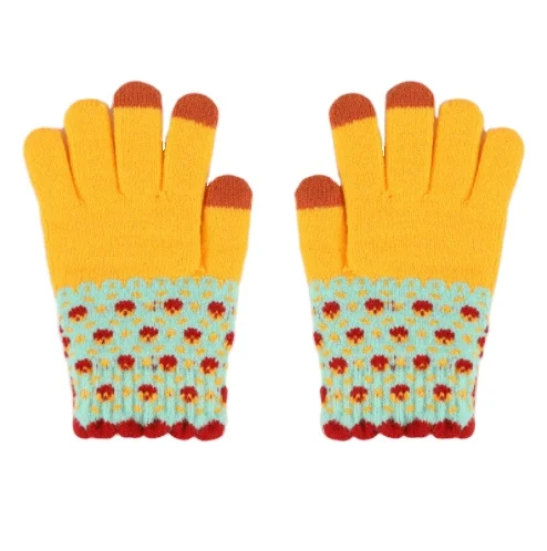 Cheap Thermal Warm Stretch Knitted Mittens Soft Acrylic Winter Gloves Unisex