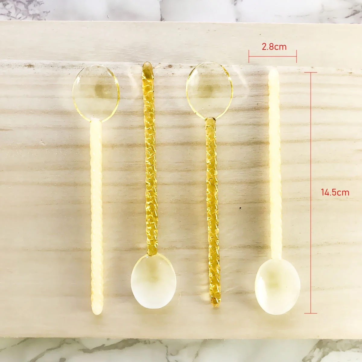 Colored  Stirring Teaspoons Glass Spoon