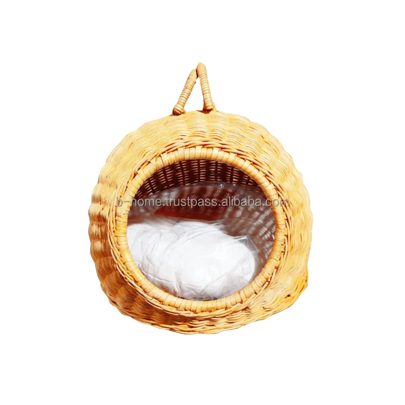 Классическая плетеная из ротанга кровать для собак с машинной стиркой подушка ручной работы мебель кошек круглая домашних животных