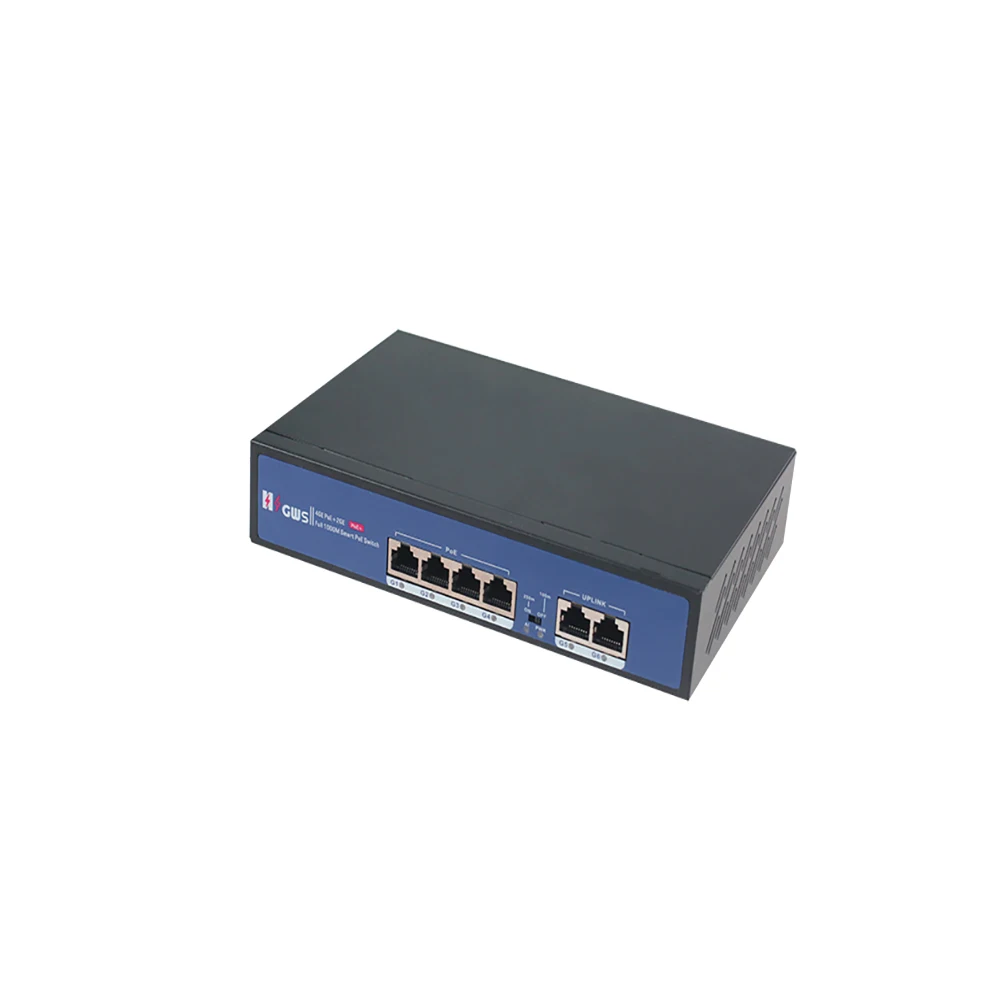 HZGWS 4*10/100/1000 POE Ports+2*10/100/1000 Uplink Ports Gigabit 6 Ports POE Switch