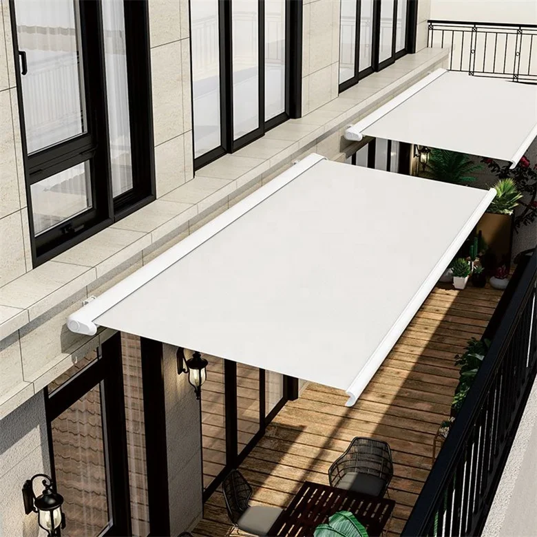 Awning Restaurant Pergola Roof Waterproof Remote Control Detachable Outdoor Awning Tent With Retractable 2 Side Awning