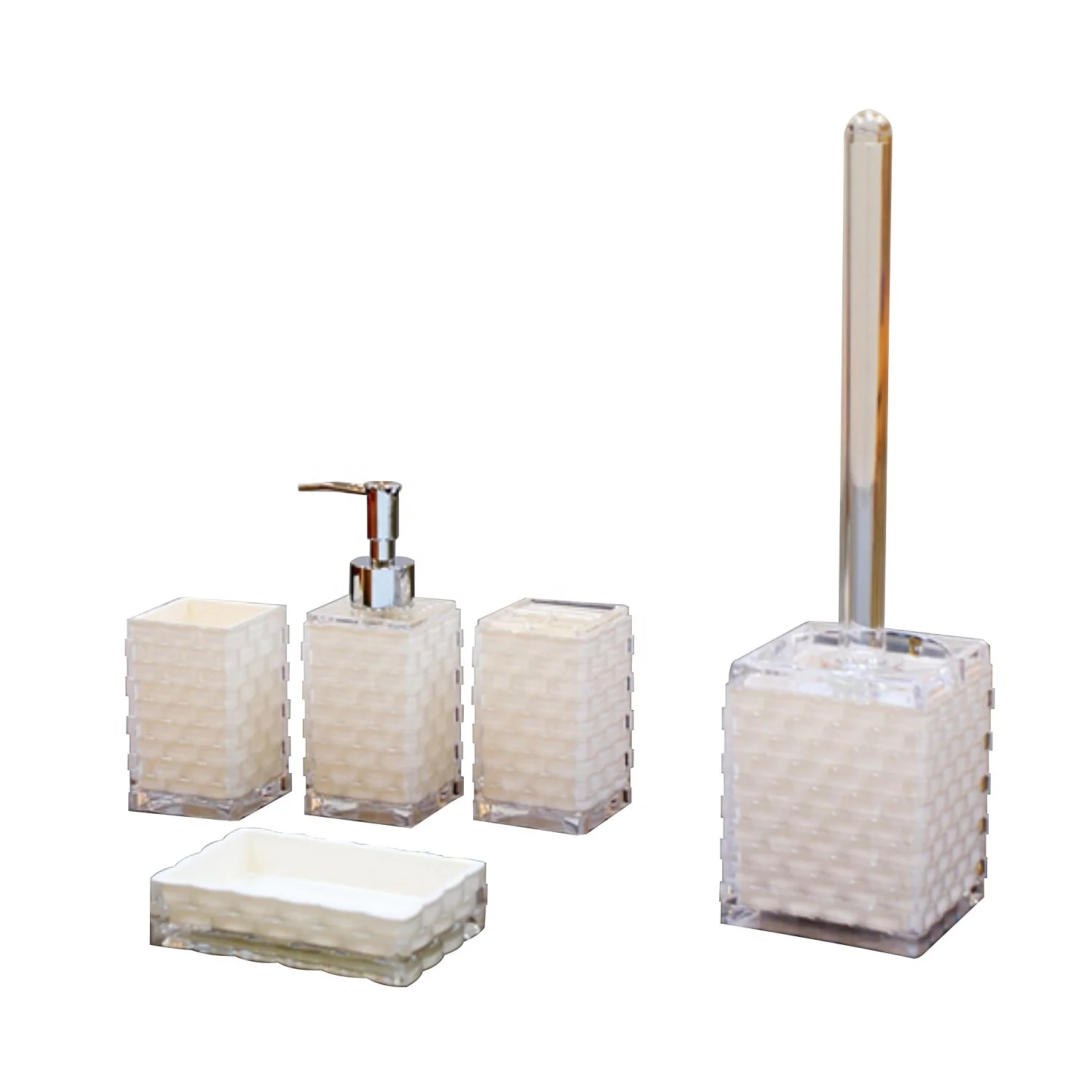 Colored 4 pcs acrylic bathroom accessories set
