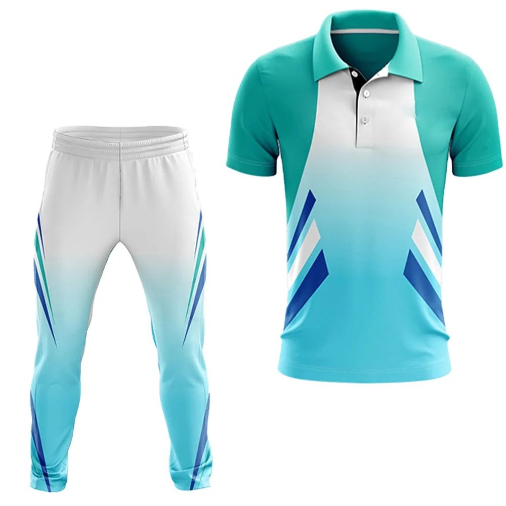 New Fashion Design Cricket Uniform Kit t-shirt and trouser / Custom cricket match wear 2022