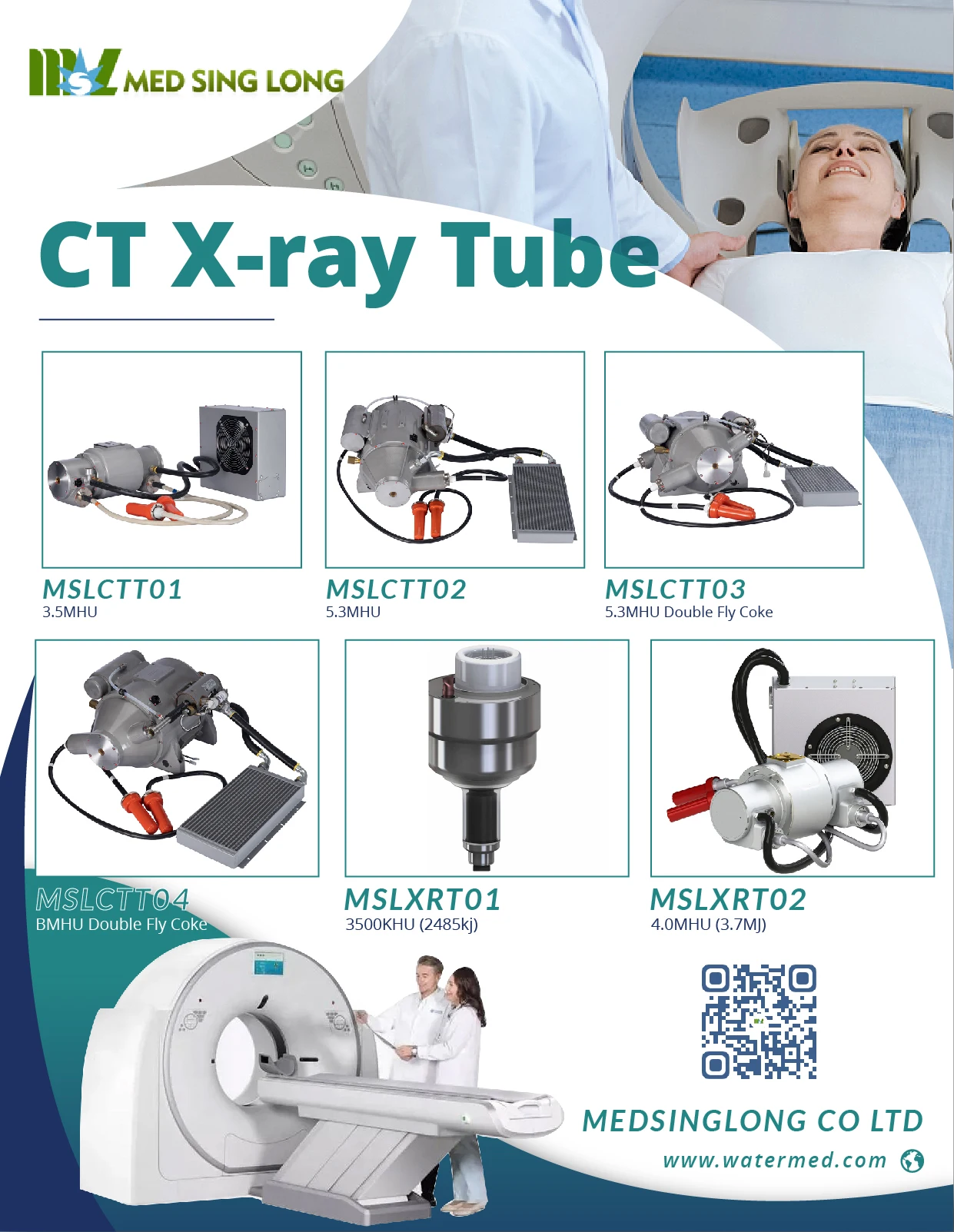 140kv 5.3MHU Double Fly Coke X ray Tube CT Scanner CT X ray Tubes MSLCTT03