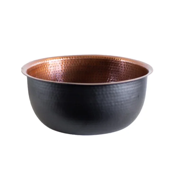 Metal Solid Foot Rest Hammered Soak Spa Bowl Pedicure Copper for the Cosmetic