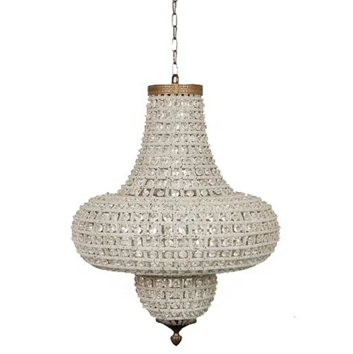 HIGH QUALITY HOME DECOR WHITE BEADED CHANDELIER MODERN CRYSTAL CHANDELIER LIVING ROOM / VILLA LOBBY CHANDELIER IN BEST PRICE