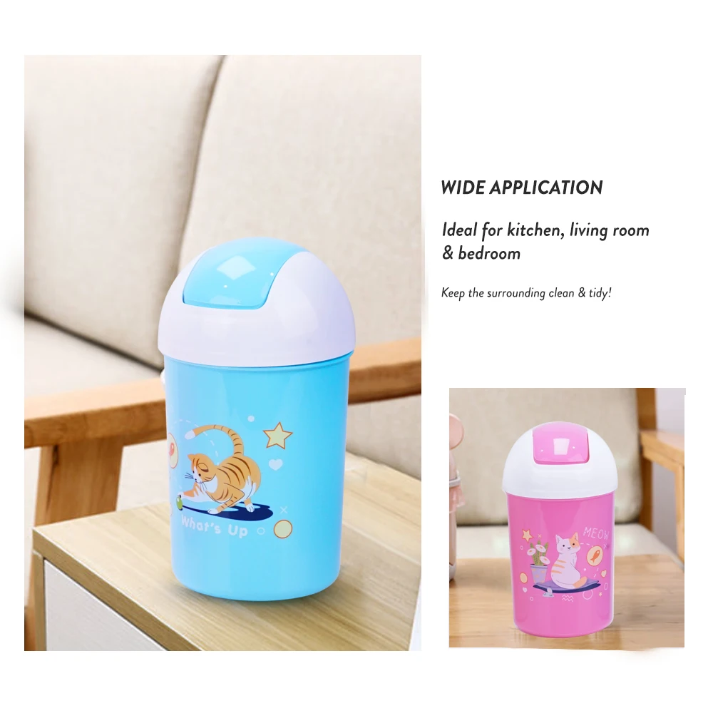 Elianware Office Usage Hand Swing Pedal  Rolling Cover Rubbish Bin Trash Bin Waste Bin Dustbin
