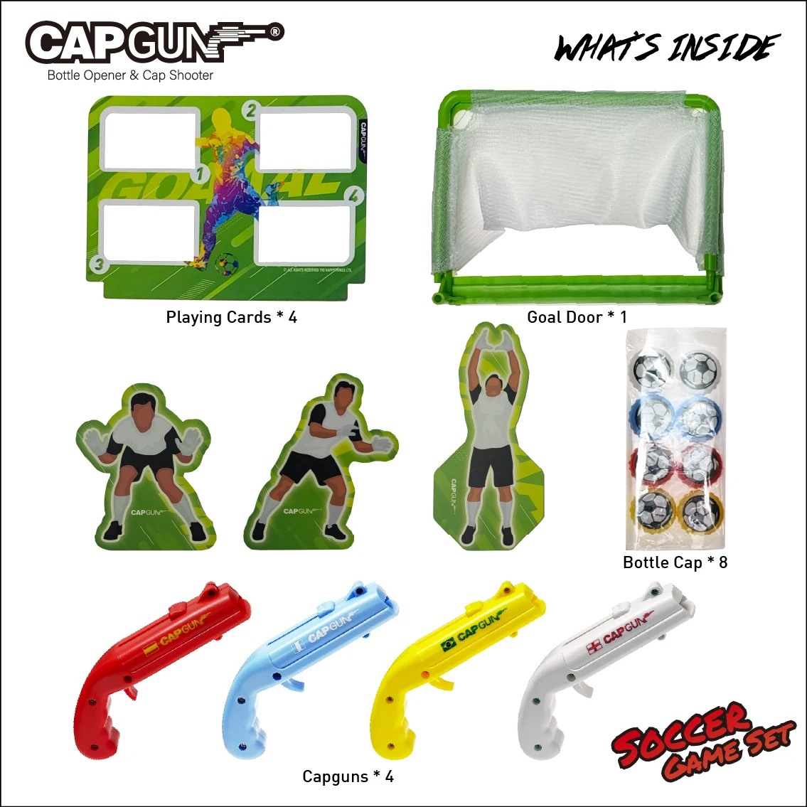 Novelty Cap Gun Bottle Opener Funny Football Drinking Game Beer Table Soccer Board Game Set