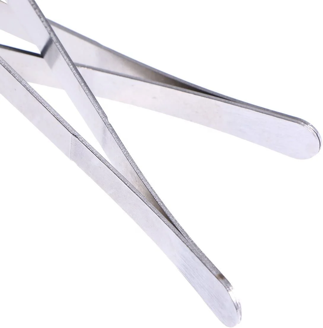 VORCOOL Stainless Steel Straight and Curved Nippers Tweezers Feeding Tongs for Reptile Snakes Lizards Spider 2 Pcs Set