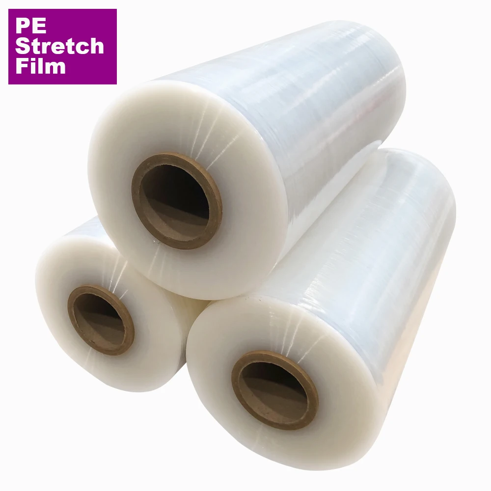 17 Micron 500mm Transparent Filler Masterbatch Granules Stretch Film Power wrapping polyethylene stretch wrap film jumbo roll
