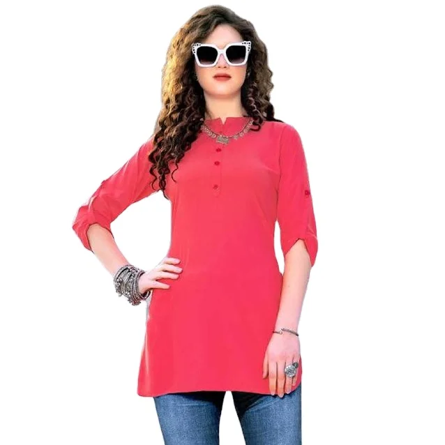 Trendy product Wholesale Evening Wear Rayon Simple Plain Weatern Wear Tops (combo of 8)