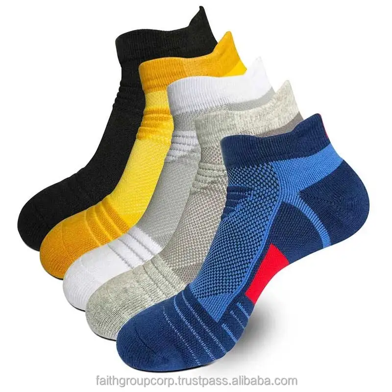 Performance Men Sport Basketball Ankle Socks Outdoor Athletic Cotton Breathable Thick Colorful Fitness Running Winter Short Sock
