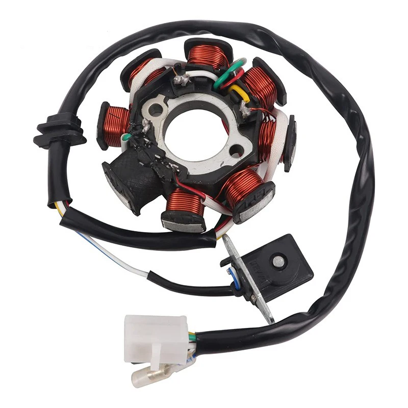 Motorcycle Engine Generator Magneto Stator Coil for GY6 50cc 80cc 100cc 5 wires AC 8 Poles Go Kart