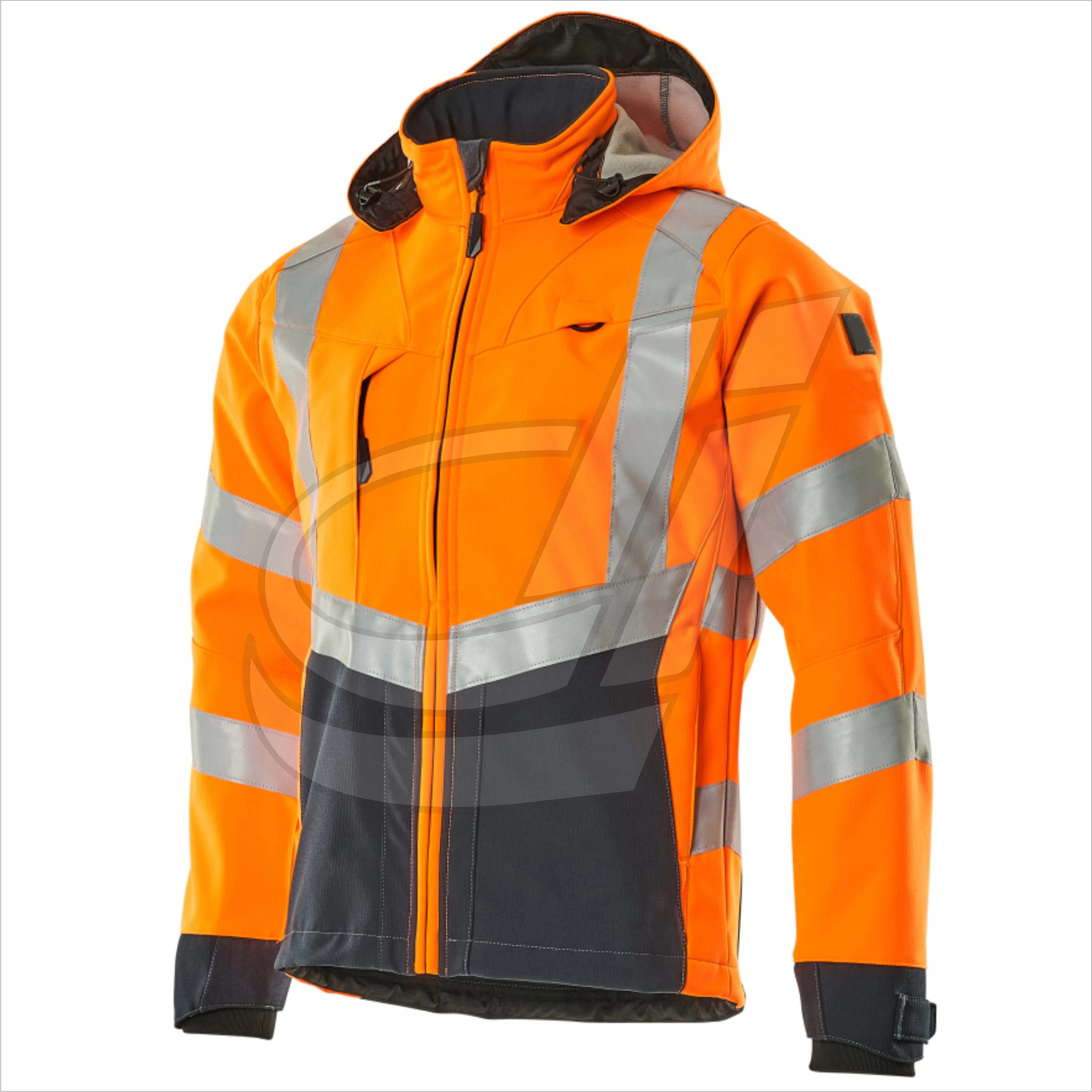 Yellow safety workwear softshell jacket
