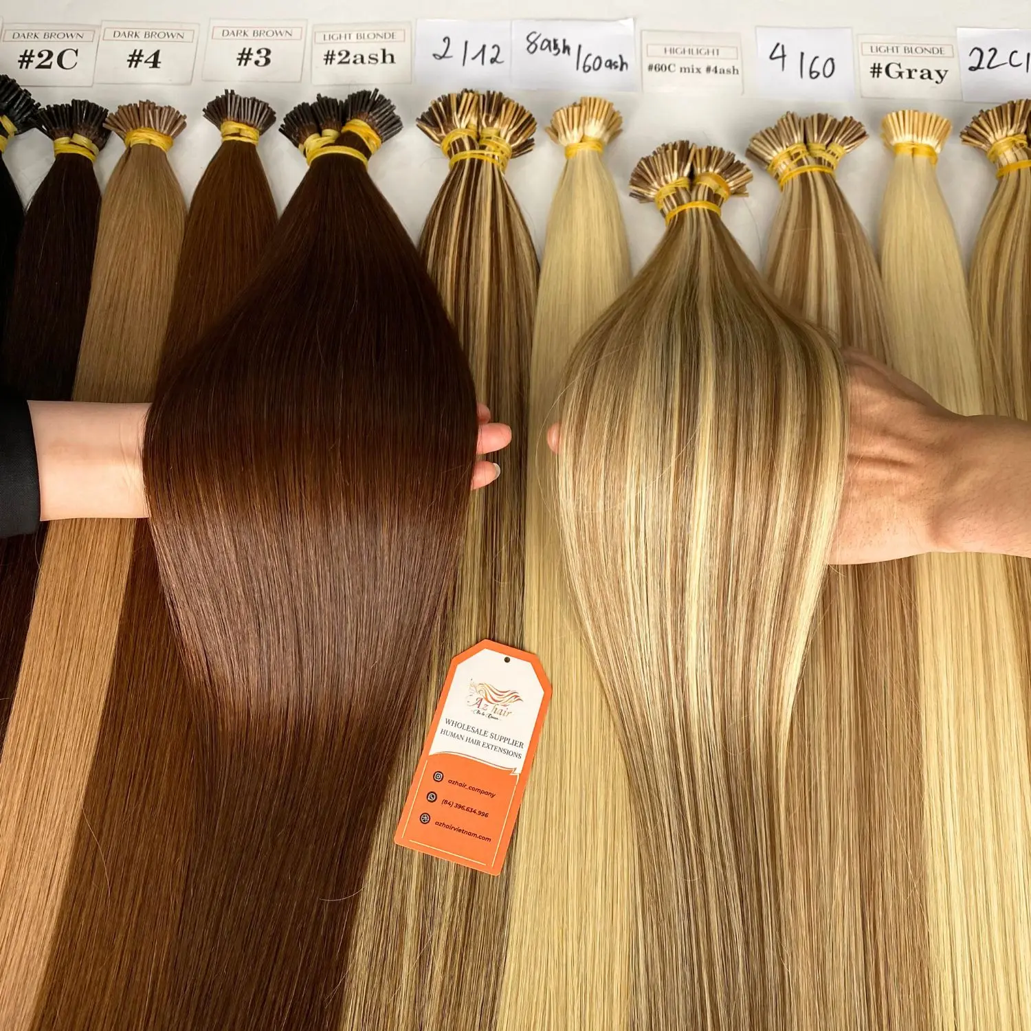 Keratin Hair I Tip Top Quality 100% Human Hair Extensions Customized Color 8-34 Inches Length Cuticle Aligned Hair
