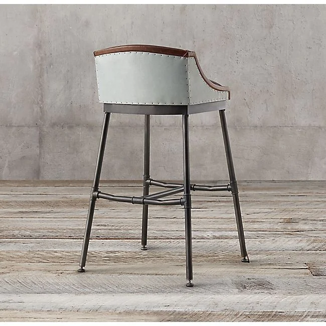 Vintage Industrial Leather Bar Stool Wholesale antique metal Restaurant Bar Stool