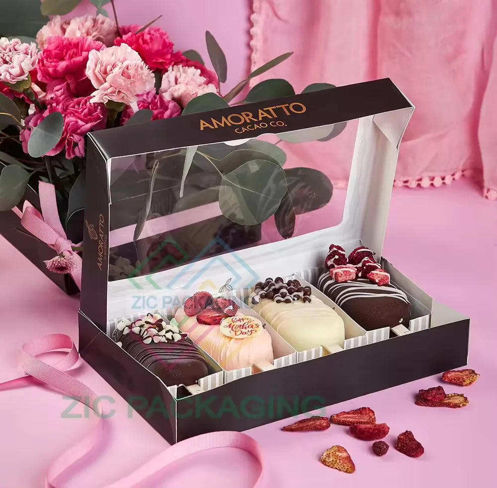 Eco Friendly Bakery Packaging Sushi Box Takeaway Pancakes Cake Donuts Ice Cream Brownie Cookie Paper Packing Boxes with Inserts