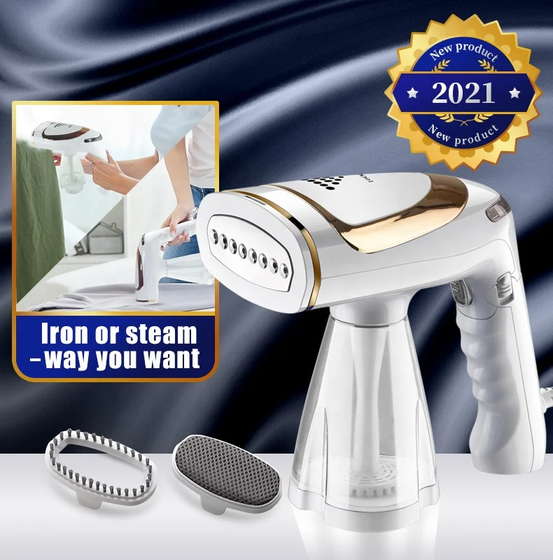 1600W Foldable Handheld Garment Steamer Portable High Power Wired Clothes Steamer Wet Dry 250ML Travel Clothing Ironing Machine