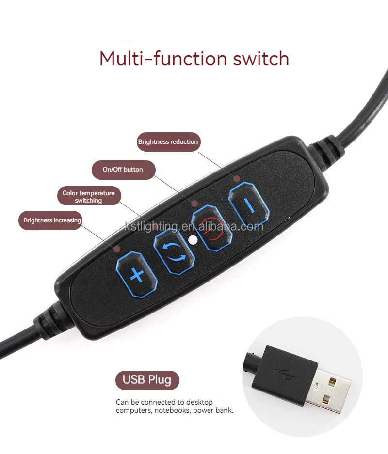 10inch 26cm 3 color temperature led ring fill light live stream broadcast selfie dimming photography camera with mobile holder