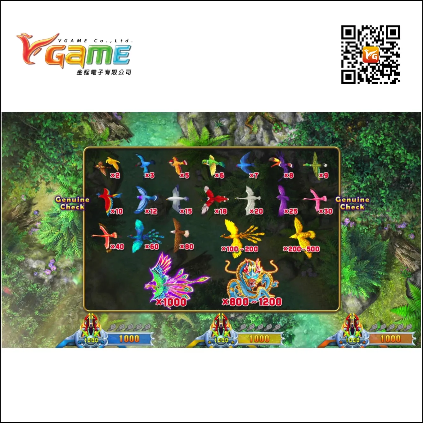 Support 3 Players Bill Acceptor - Birds Paradise 2 USA Game Board Kit Fish Table for Arcade Game Room