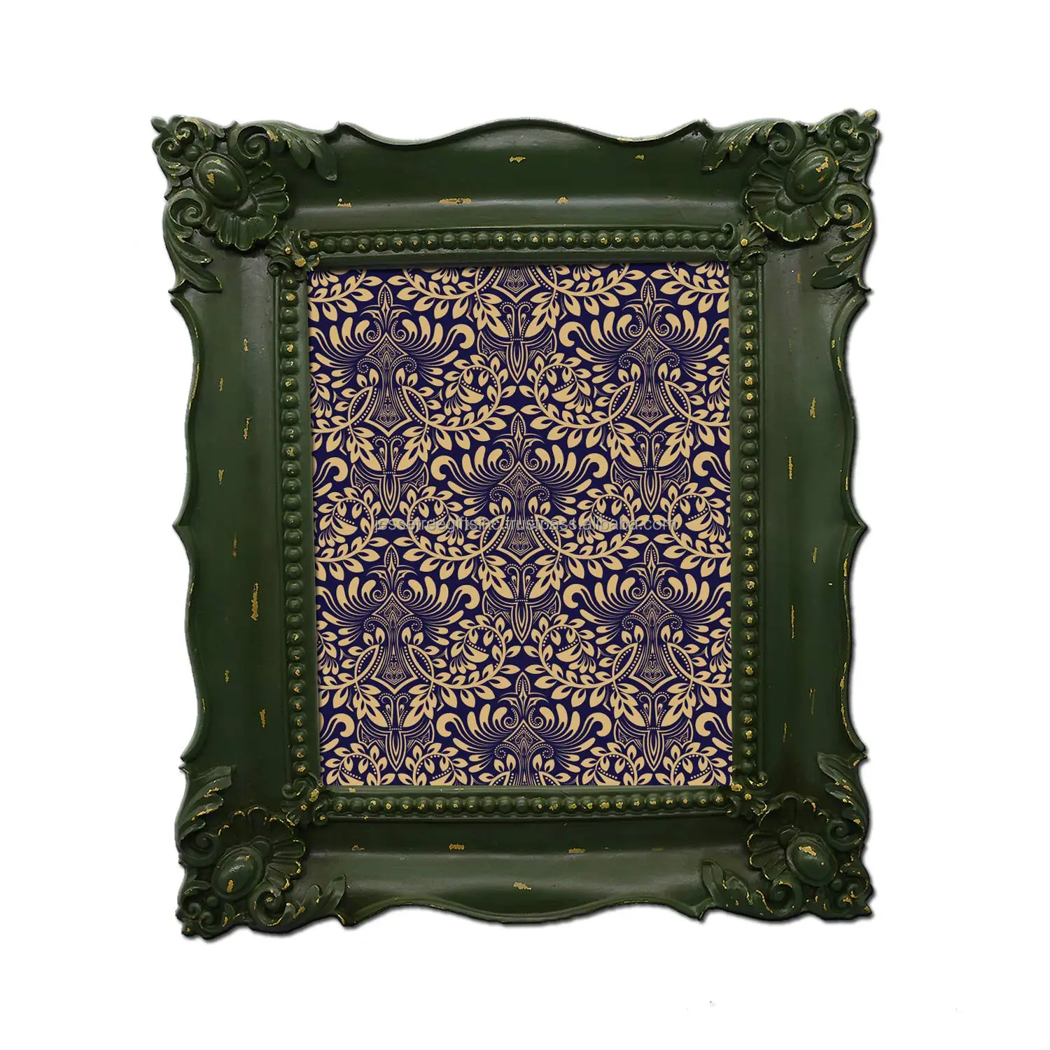 Деревянная фоторамка для стола с зеленой краской отделка квадратной формы тиснением дизайнерский уголок премиум качества украшения дома