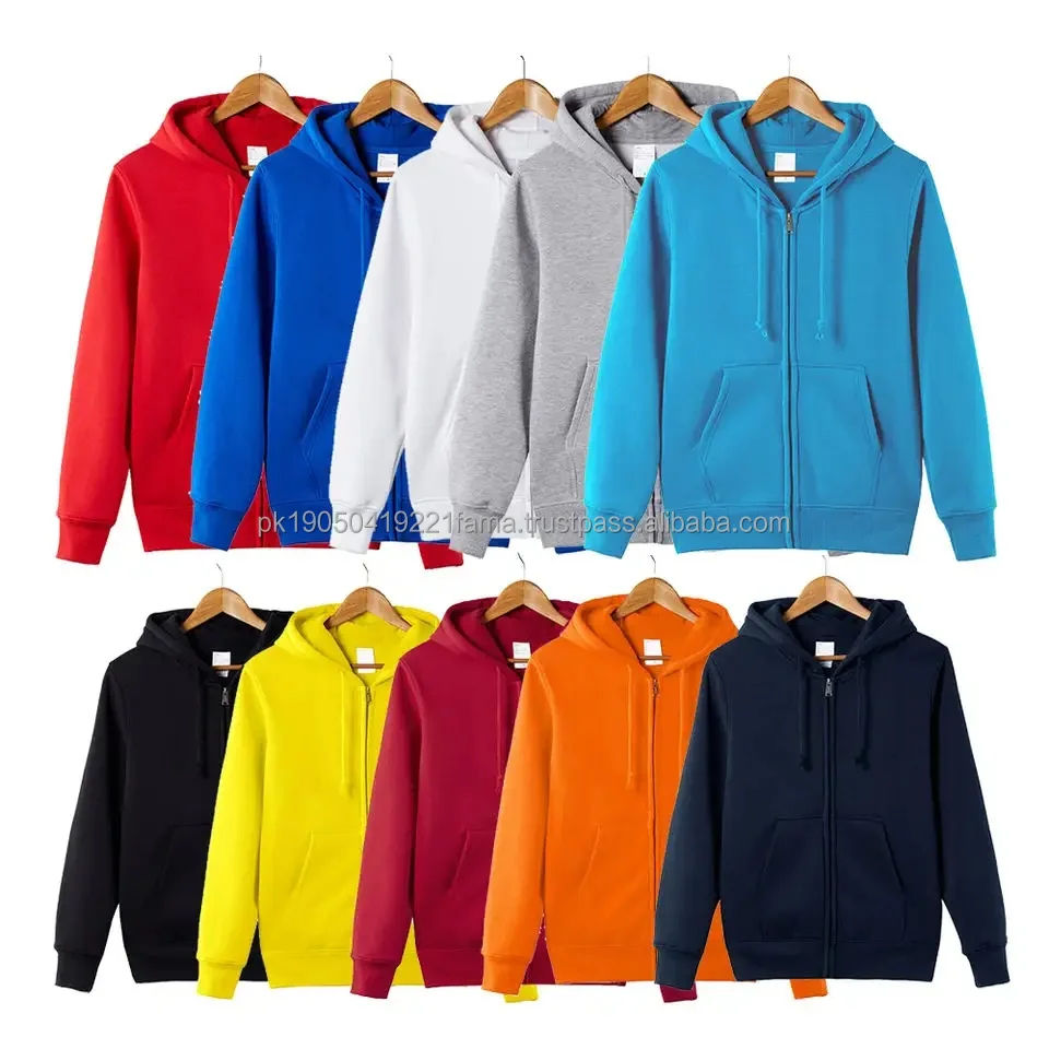 Cotton Men Cheap Zipper Wholesale Hoodies 100% Polyester Tracksuit Customizable Athletic Hoodie Pullover